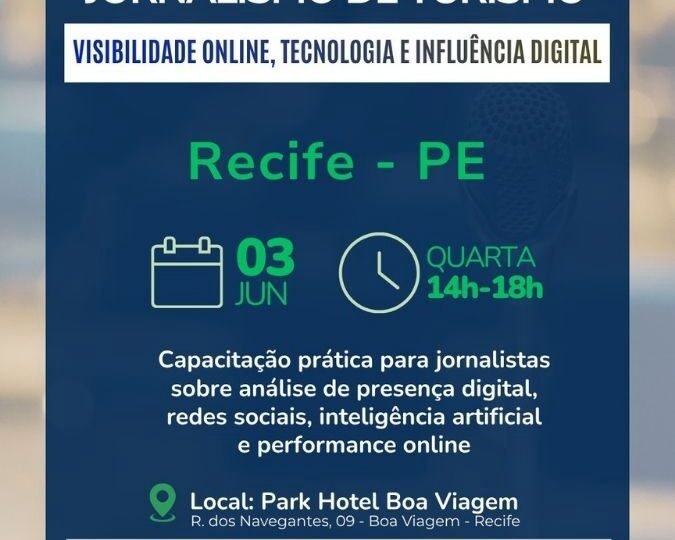 Nova Rota do Jornalismo de Turismo chega a Recife com capacitação gratuita para jornalistas